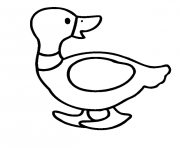 Printable duck swimming in the pond easy coloring pages