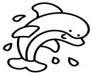 Printable dolphin easy coloring pages