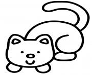 Printable cat easy coloring pages