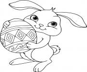 Printable Bunny Holds a Medium Egg coloring pages