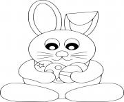 Printable Easy Easter Bunny Holds Eggs coloring pages