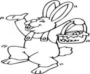 Printable Easter Bunny Holds a Basket coloring pages