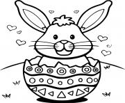 Printable Blankly Bunny in the Easter Egg coloring pages